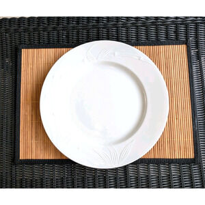 Set of Two Mikasa Fine China Bamboo White Studio Nova Serving Plates 12"